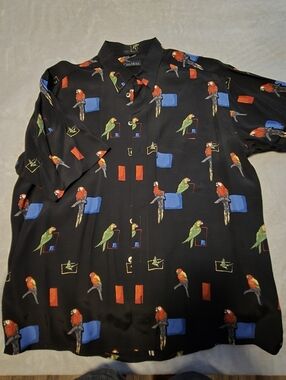 XL CASA MODA parrot pattern Short Sleeve  Shirt